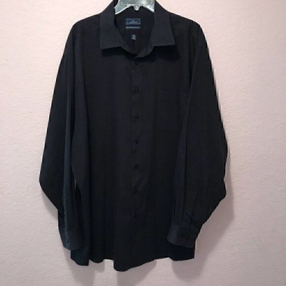 Dockers textured black dress shirt. - Picture 3 of 8